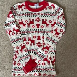 Hanna Andersson Red and White Reindeer Long Sleeve Tee